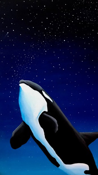 Orca at night - Phone Wallpaper